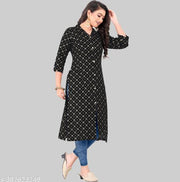 Rayon Kurti for women Gold Foil Print