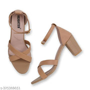 Strappy Beige Heels for Women and Girls - Stylish Footwear for Any Occasion