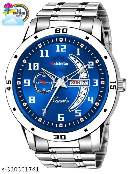 Stainless Steel Strap Day Date Analog Watch For Men