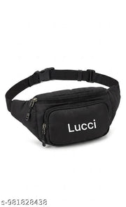 LUCCI Waist And Chest Bag for Men and Women | Fanny Waist Pouch Pack Travel Side Sling Water Proof Waist Bag (Black)