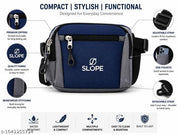 BLUE WAIST BAG WITH TOP HANDLE | 3 IN 1 BAG WITH SLING BELT | BUCKLE POCKET AND IN BUILT BELT LOOP | LIGHTWEIGHT AND DURABLE