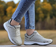 AADI Men's Grey Synthetic Leather Comfortable Lightweight Outdoor Lace Up Running, Walking & Gym Casual Sports Shoes