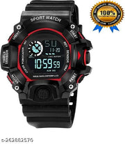Digital Dial Black Solid Design Strap Multi Functional with Backlight Sports Watch for Men & Boy-Multi-Functional Automatic Black Color Strap Waterproof Digital Sports Kids Watch for Boys and Men Pack of 1 Water Resistance Digital Watch