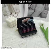 Women's Card Protective Case/Card Holder 9 Slots Card Holder Small Coin Purse(Black)