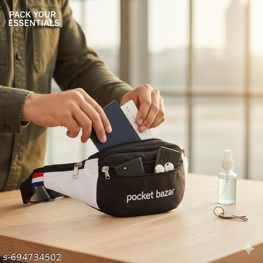 Premium Waist Bag for Men & Women | Multipurpose 5 Zipper Design