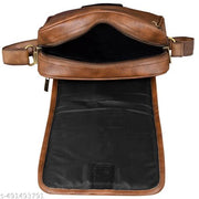 LOREM Tan Casual Faux Leather Cross Body Sling Bag For Men SL01