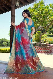 NEW FANCY ORGANZA SAREE  MULTY COLOUR SAREE