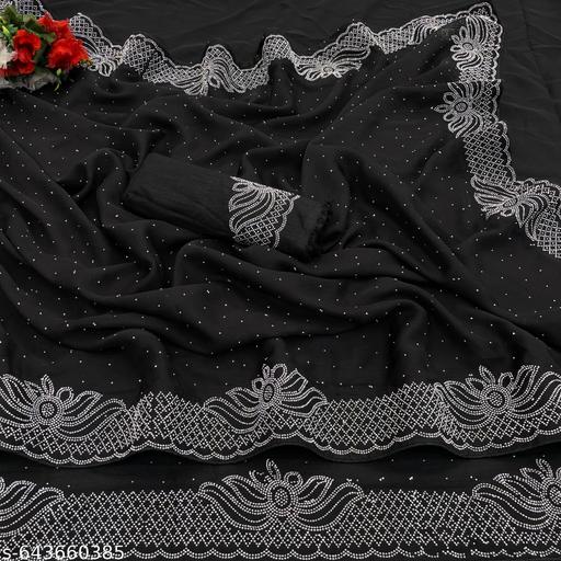 Hotfix work traditinal Fancy Saree