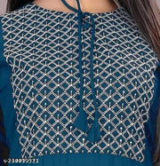 rayon kurti embroidered