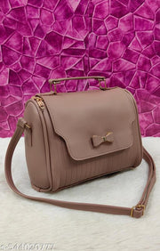 Fancy Fashionable women beige PU sling bags/Premium PU leather sling bags for women/Designer Crossbody sling/Full handwork bag/party wear and wedding bag for women