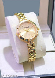Fashion Formal Gold Chain and Gold stainless steel Dial DB Small Analog Women's & Girl's Watch