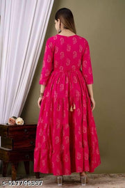 gold  @1 Rani kurti pink