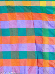 UPADA SILK SAREE,Checkered Daily Wear Cotton Silk Saree