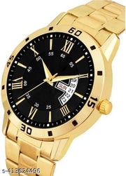 HMRT New Look Date & Day Function Gold Analog Watch For Men & Boys