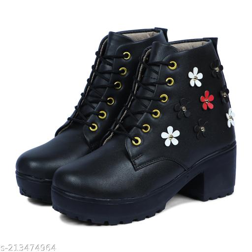 ARKER Trendy Latest Stylish Design Boot for Women Latest Design Ankle Length Boot for Women Extra Soft Comfort Boot for Women Chunky Sole Boot For Women High Heel Boot For Women Casual Boot For Women/Girls/Female/Ladies