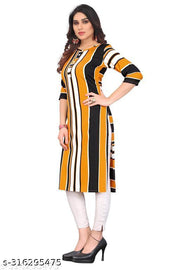 Polyster/Crepe fabric-Women Printed Straight Kurti