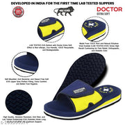 DOCTOR EXTRA SOFT D-51-Navy-Yellow Men's Adjustable Strap Orthopaedic Diabetic Comfort Daily Use Slippers & Flipflops