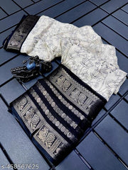 Dola Silk Saree With Jacquard Gap Border and Beautiful Ikat Print