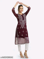 georgette chikankari kurti