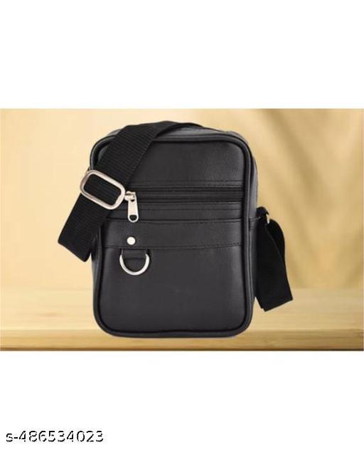 WAJI VA Sling Cross Body Travel Office Nylon Padded Cross Body Messenger Sling Bag Travel Office One Side Shoulder Bag For Men Women Messenger Bag  Black  Pack 1