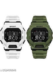 Wrist Sport Ultra Combo Watch with Water Resist Pack of 2 Digital Watch - For Men NEW GENERATION BLACK STRAP WATCHES