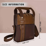 Ummul Brown Shoulder Bag Two-Tone Brown, Crossbody Laptop Satchel with Adjustable Strap