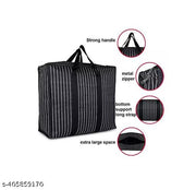 ANOTRO Multipurpose Zip Closure Market Shopping Handbag 1Pcs Black Colour (Size: Regular)