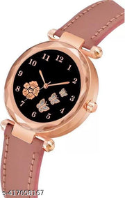Unique New Stylish Pink women Collection classic Designer Leather belt Charming Look Quartz Analog Ladies Girls Watches watch for women