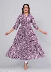 SANGANERI KURTI Ryon Anarkali Kurti For Women on lowest price Latest Anarkali Kurti Chinkenkari Anarkali Jaipuri Anarkali kurti