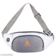 Nice Purse Classic Chest Crossbody Fanny Pack | Waist Pouch | Bum Bags (WB-007-Grey-White) Waist bag