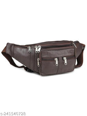 K London Leather Brown Men & Women Waist Bag Fanny Bag Travel Pouch Passport Holder (268_brown)