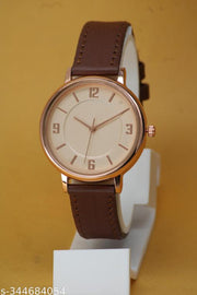 Premium Quality Solid Dial Designer Attractive Leather Belt Analog Watch for Women And Girls