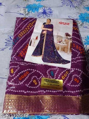pranjal printed bandhani saree_coffee