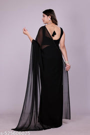 plain Georgette saree for womens