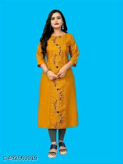 NEW TRENDING EMODRIED KURTY FOR WOMEN AND FULL COTTON KURTY