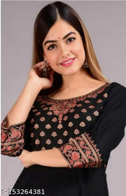 Rayon Anarkali Kurti for Women | Ethnic Print Kurti for Girls