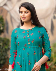 New Fancy Women's Floral Printed Rayon Comfortable Kurti