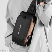 Sling Bag For Men CrossBody Backpack For Men Women, Anti-Theft Chest Bag With USB Charging Port,Messenger Bags Waterproof Casual Shoulder Bag Travel Hiking(Multicolor)