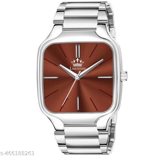 NEW DESIGNER SQUARE STIANLESS STEEL ADJUSTABLE CHAIN Analog Watch - For Men