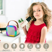 Wireless Mic, RGB LED Light Speaker, Rechargeable Battery, Multi-Mode Music System for Kids & Outdoor Party