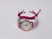 princess fancy Unique round dail adjustable pearl braclate watches for girls and women