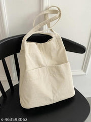 Corduroy Washable Trio Bag | Reusable Bag | Corduroy Smart Carry Bag For Women And Girls