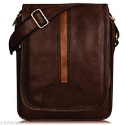 LOREM Brown Casual Faux Leather Cross  Sling Bag For Men SL05