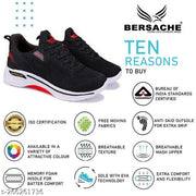 Bersache Lightweight Sports ? Shoes Sole Comfortable Outdoor, Running, Walking, Gym, Training, Trekking and Hiking Shoes for Men (Black)