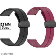 22MM SiliconeStrap with Folding Magnetic Lock Compatible with Watch 3 45mm/ Watch 46mm/Gear S3 Classic/Frontier Compatible All 22MM Watches(Only Strap2)