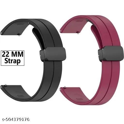 22MM SiliconeStrap with Folding Magnetic Lock Compatible with Watch 3 45mm/ Watch 46mm/Gear S3 Classic/Frontier Compatible All 22MM Watches(Only Strap2)