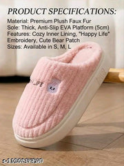 Women's Home Flip-Flops & Slippers Summer Indoor Bath Couple Bathroom Non-slip Unisex Sandals and Slippers Cute Teddy Flip Flops || Daily wear || Casual Wear ||