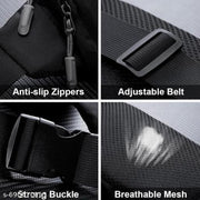 Unisex Crossbody Waist Bag, Multi-Pocket Lightweight, Durable Compact Fanny Pack (Grey)