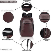 Zerus Trendy Pu Leather Laptop Backpack with Sling Bag Combo Multi-Purpose Office College Bag and Travel Bag for Men & Women