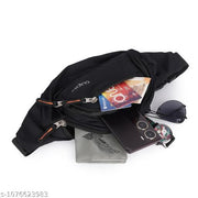 Waist Pack for Travel, Hiking & Sports – Unisex Zip Pouch Belt Bag for Phone, Money & Documents (Black)